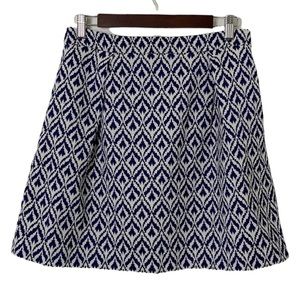 J. Crew Full Mini Skirt Size 4‎ Womens Blue White